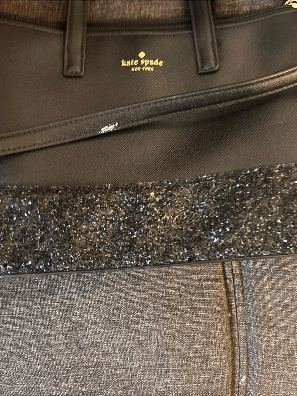 kate spade Black Glitter Accent Satchel